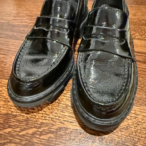 Rag and Bone Quinn Patent Platform Leather Loafers - Picture 3 of 6